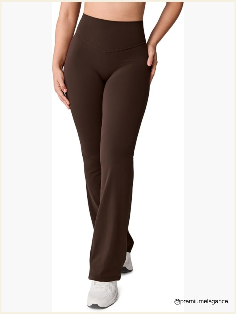 No Front Seam High Waisted Flare Bootcut Yoga Leggings Buttery Soft 31.5" Inseam